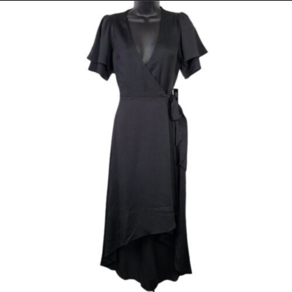 EXPRESS midi black wrap dress